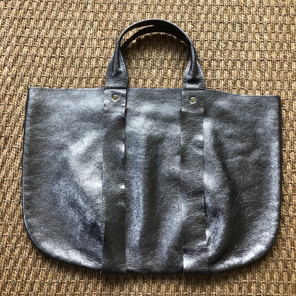 Clare Vivier Metallic Shopping Tote